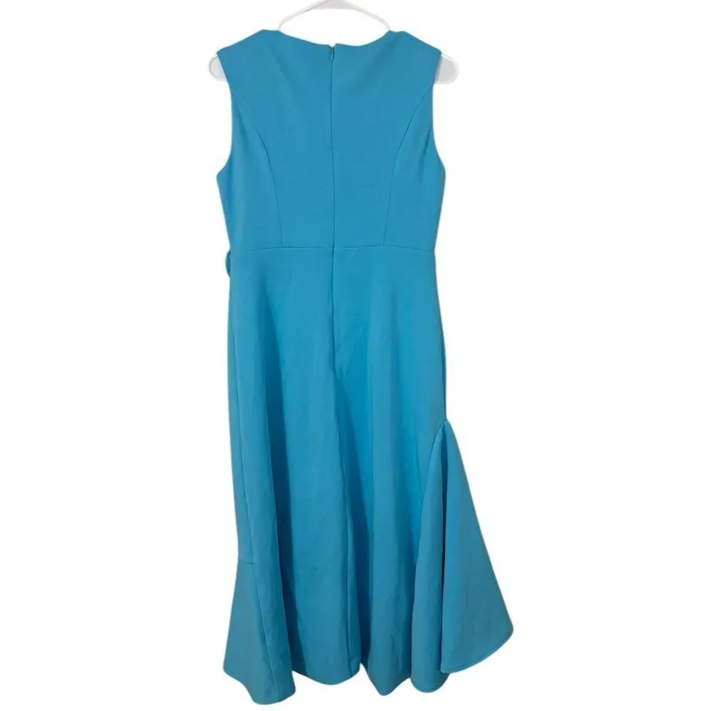 Fehaute Cowl Neck Ruched Cap Sleeve Sheath Midi Dress • Size 6 • - Picture 5 of 12